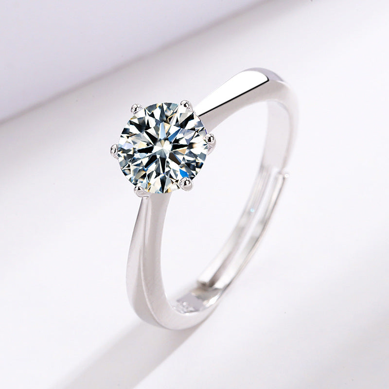 Damen Ring mit funkelndem Kristall in klassischem Design Shop Nory