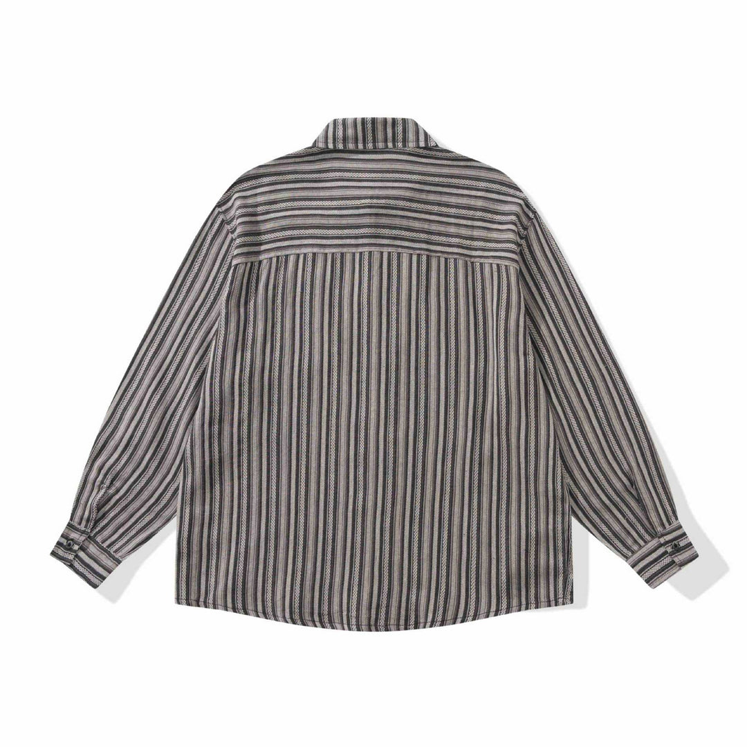 Herren Lockeres Overshirt-Hemd mit gestreifter Webstruktur, Brusttasche und legerem Schnitt Shop Nory