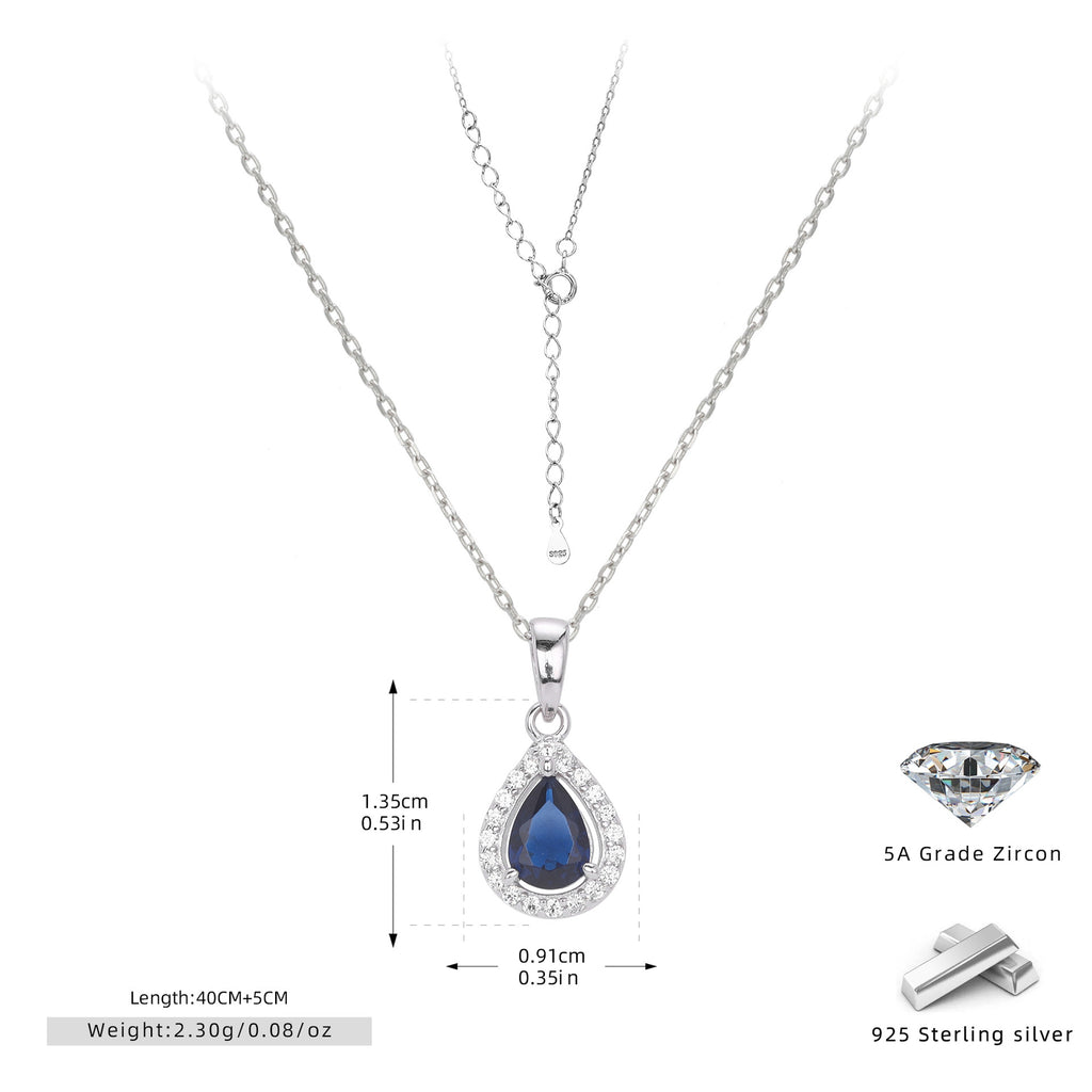 Damen Halskette mit tropfenförmigem Zirkonanhänger aus 925 Sterlingsilber und elegantem Design Shop Nory
