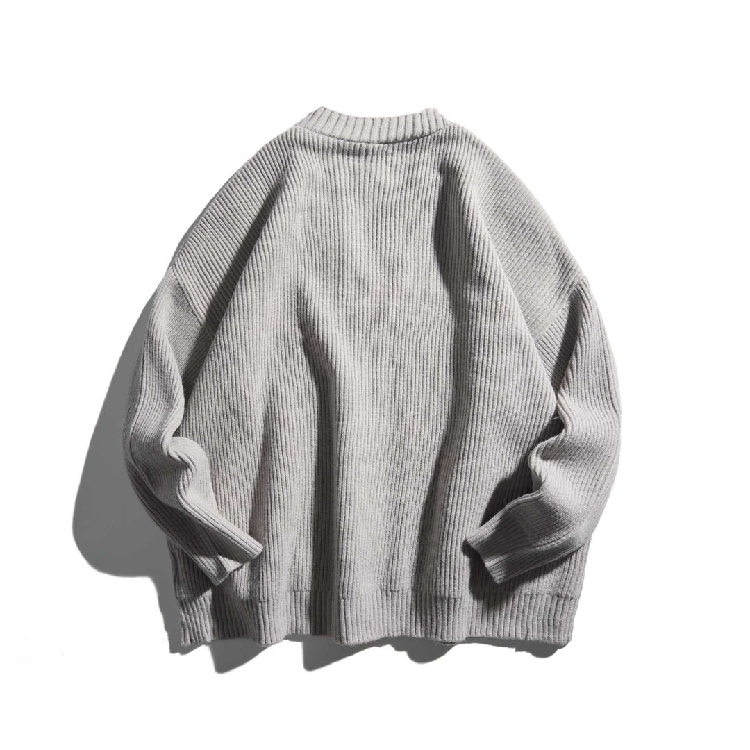 Damen Oversize Rippenstrick-Cardigan mit V‑Ausschnitt und aufgesetzten Taschen Shop Nory