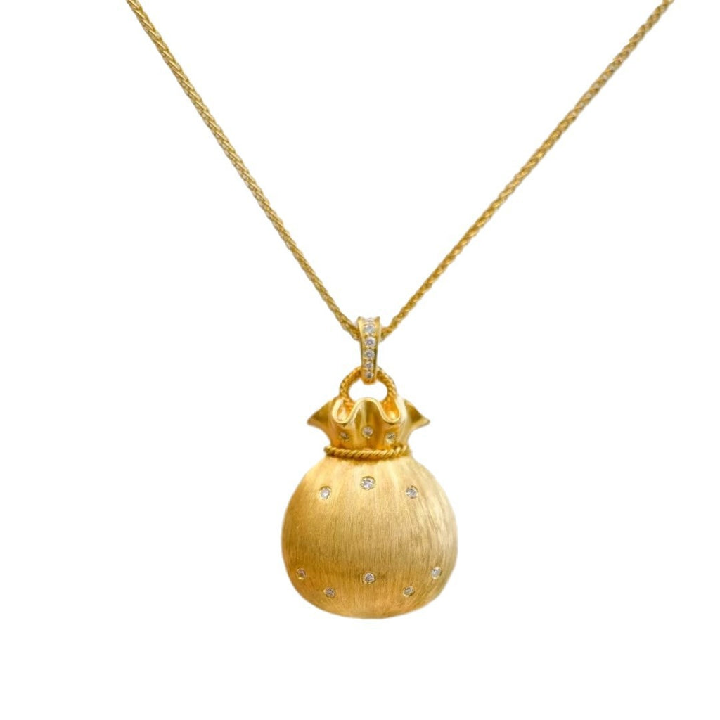 Damen Halskette mit ansprechendem Anhänger in Form eines Beutels Shop Nory