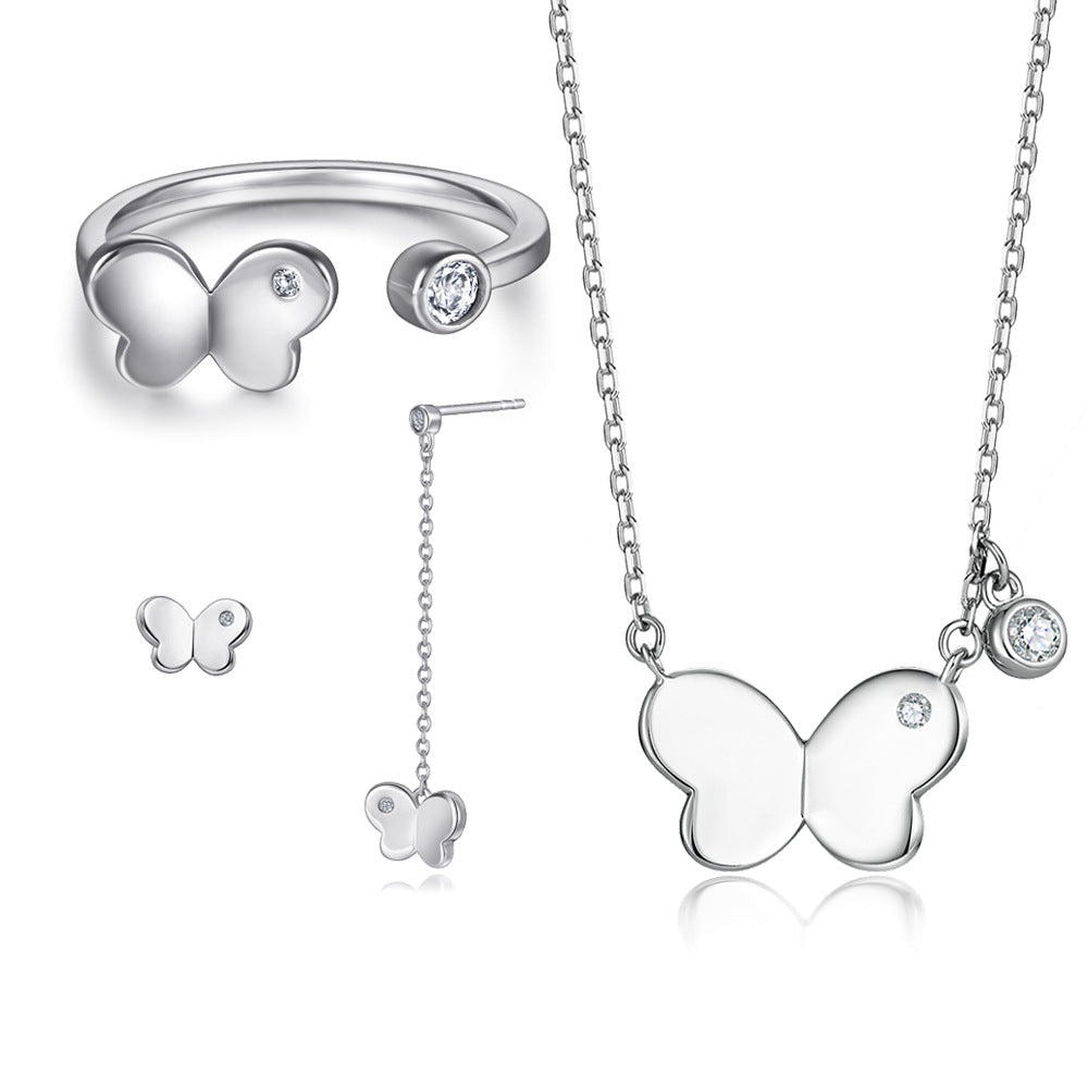 Damen Halskette mit elegantem Schmetterlingsdesign und funkelndem Zirkonia Shop Nory