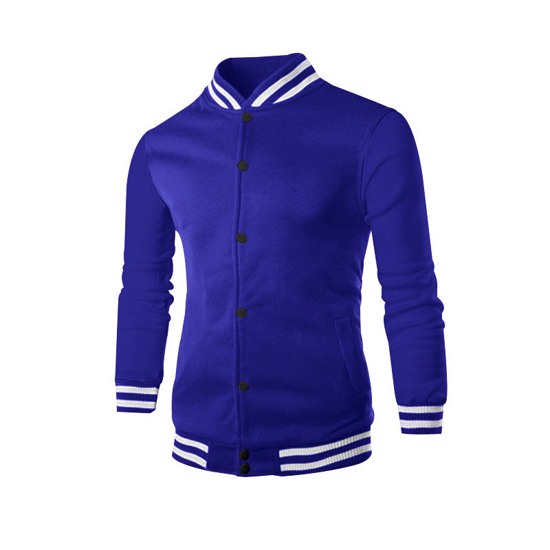 Herren nan klassische College-Baseballjacke mit elastischen Rippbündchen, Druckknopfleiste und aufgesetzten Taschen Shop Nory