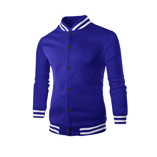 Herren nan klassische College-Baseballjacke mit elastischen Rippbündchen, Druckknopfleiste und aufgesetzten Taschen Shop Nory