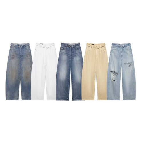 Damen Destroyed Jeans im lässigen Baggy-Stil