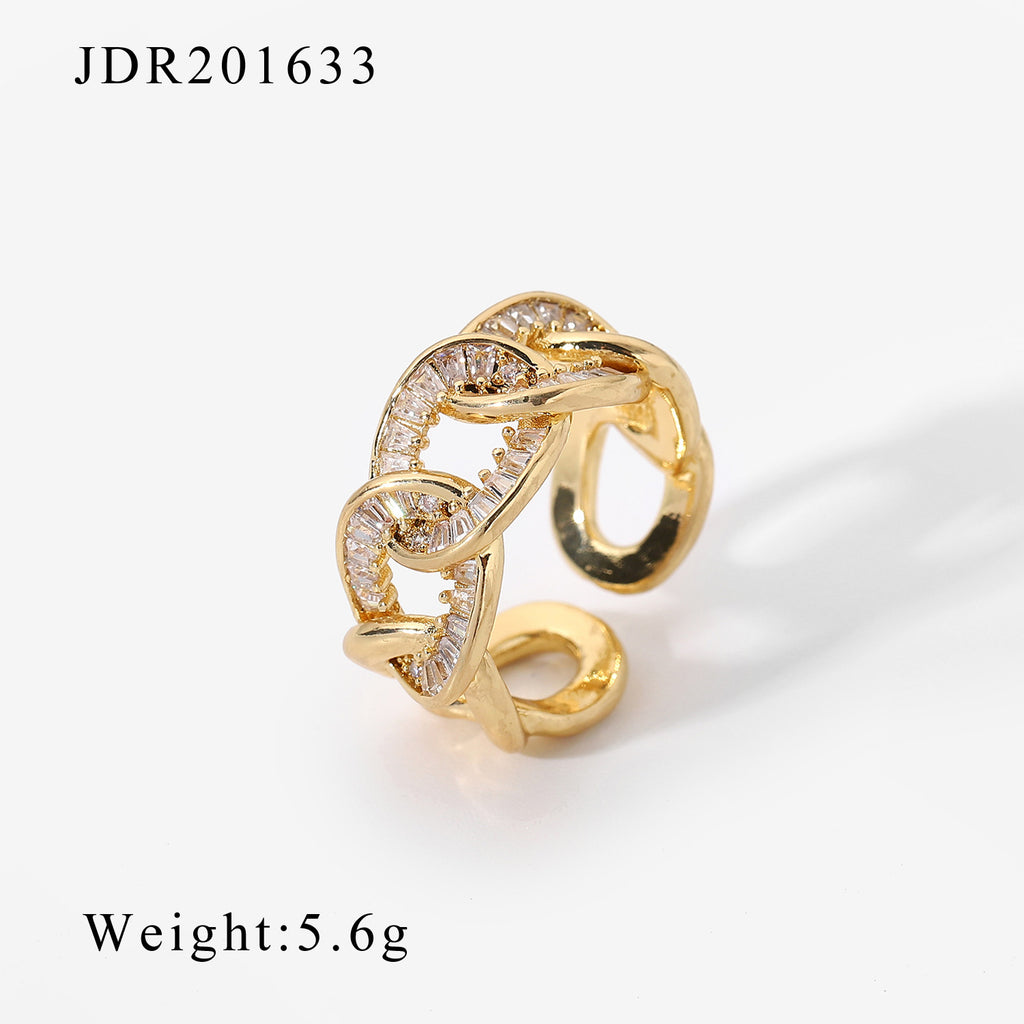 Damen Offener Ring mit funkelndem Zirkonia und elegantem Design Shop Nory