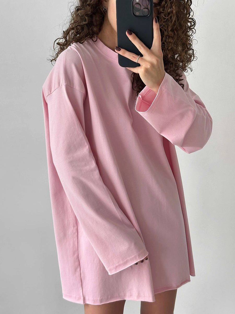 Damen Oversize Langarmshirt mit hohem Kragen