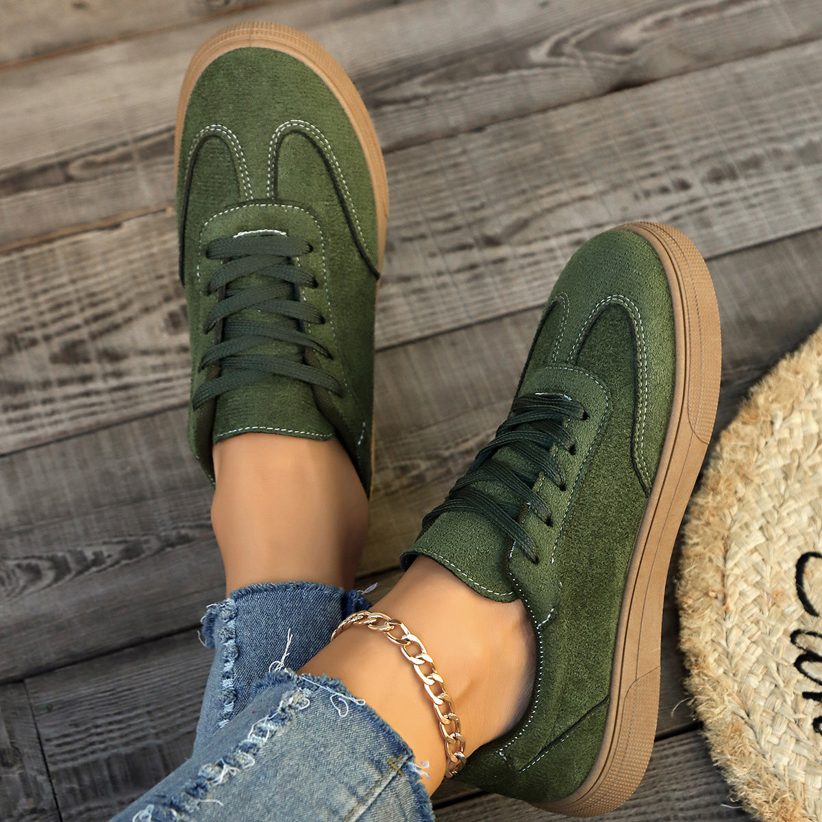 Damen modische Freizeitsneaker aus hochwertigem Textil