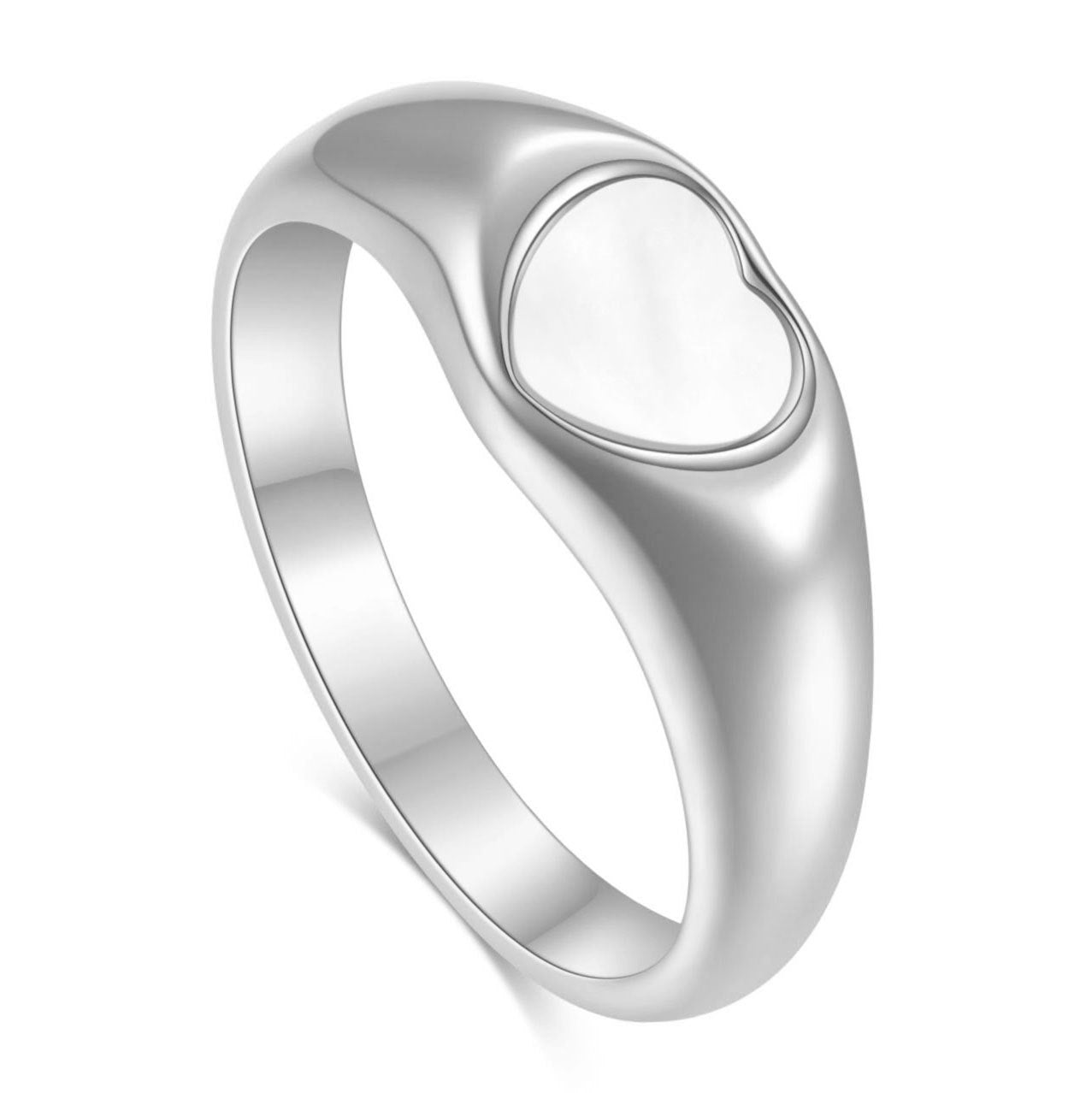 Damen modischer Ring mit herzförmigem Onyx-Einsatz Shop Nory