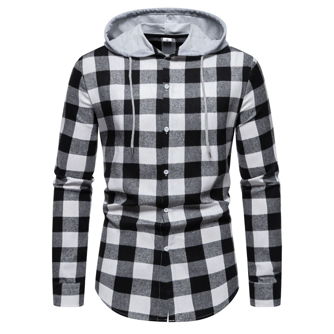 Herren Flanellhemden mit integriertem Kapuzen-Design und lässigem Look Shopnory