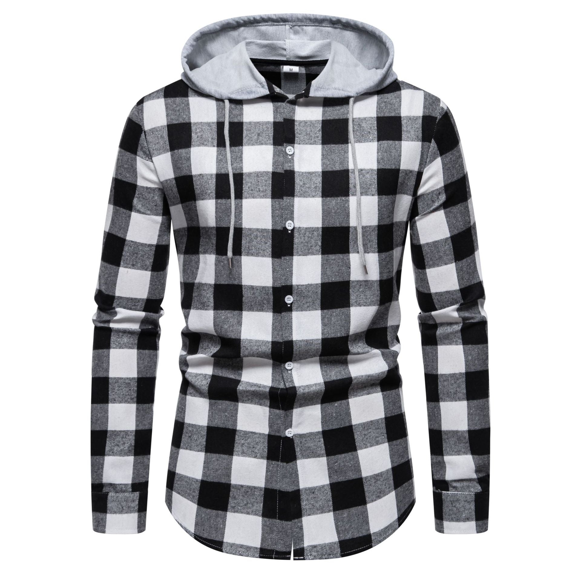 Herren Flanellhemden mit integriertem Kapuzen-Design und lässigem Look Shopnory