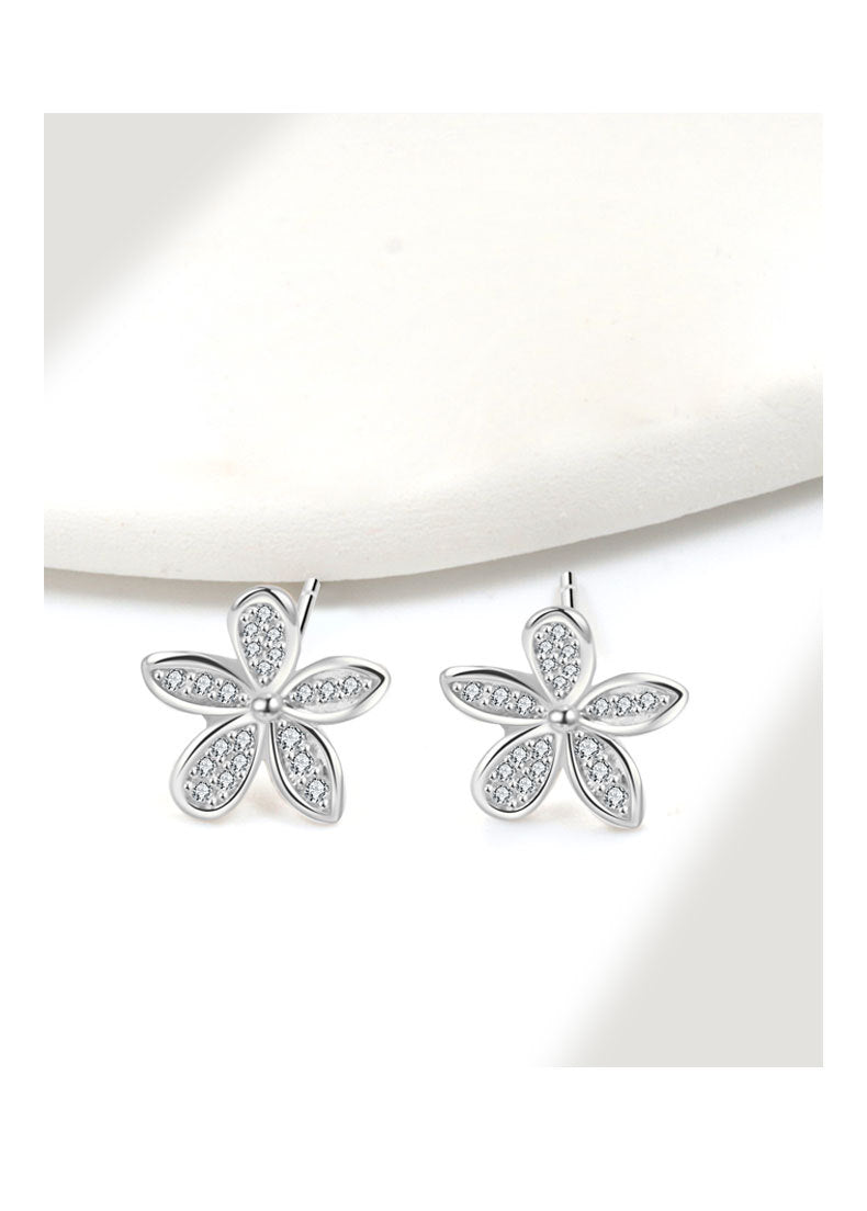 1 Paar 18K vergoldete 925 Sterling Silber Zirkon 925 Sterling Silber Ohrringe Blumen Ohrstecker | Shop Nory