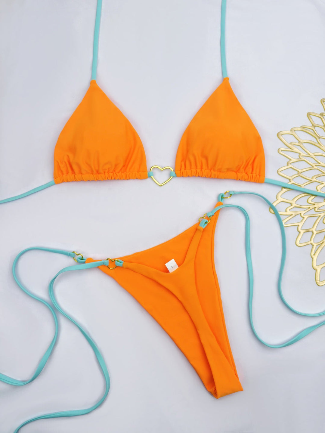Damen Bikini-Set mit herzförmigem Detail und verstellbaren Trägern
