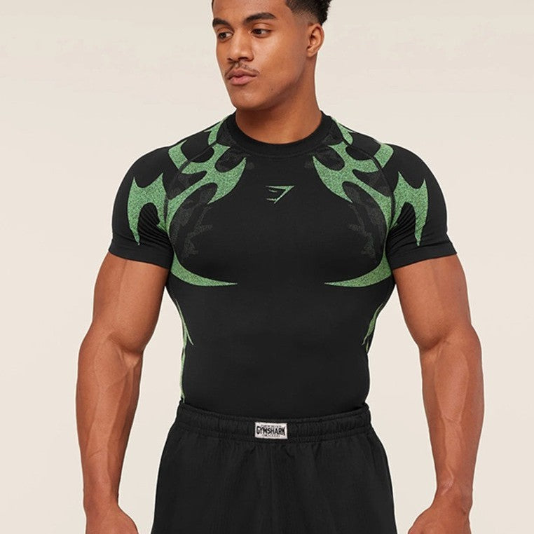 Herren nan nahtloses formgShopnoryendes Funktionsshirt mit Kompressionseffekt und ergonomischen Muskelzonen