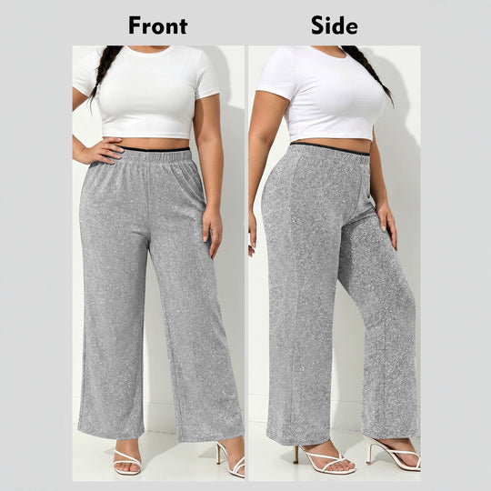 Damen Glitzernde Palazzo-Loungehose mit elastischem Komfortbund Shopy Nory