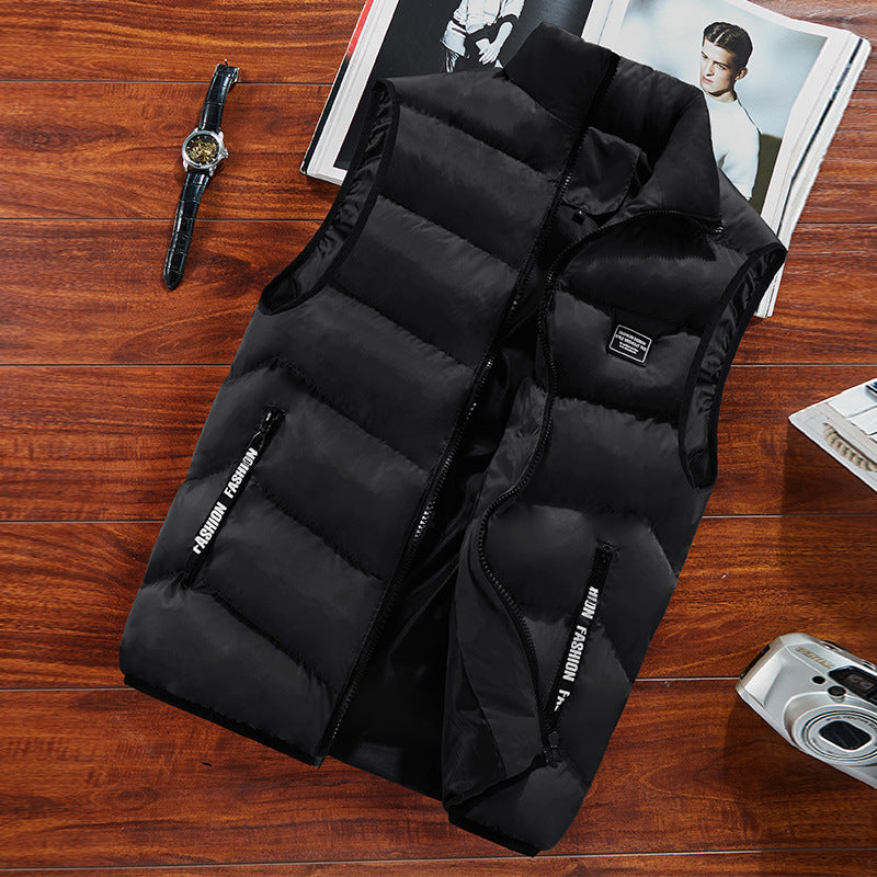 Herren Gepolsterte Ärmellose Thermoweste im urbanen Puffer-Look mit Stehkragen und Reißverschlusstaschen Shop Nory