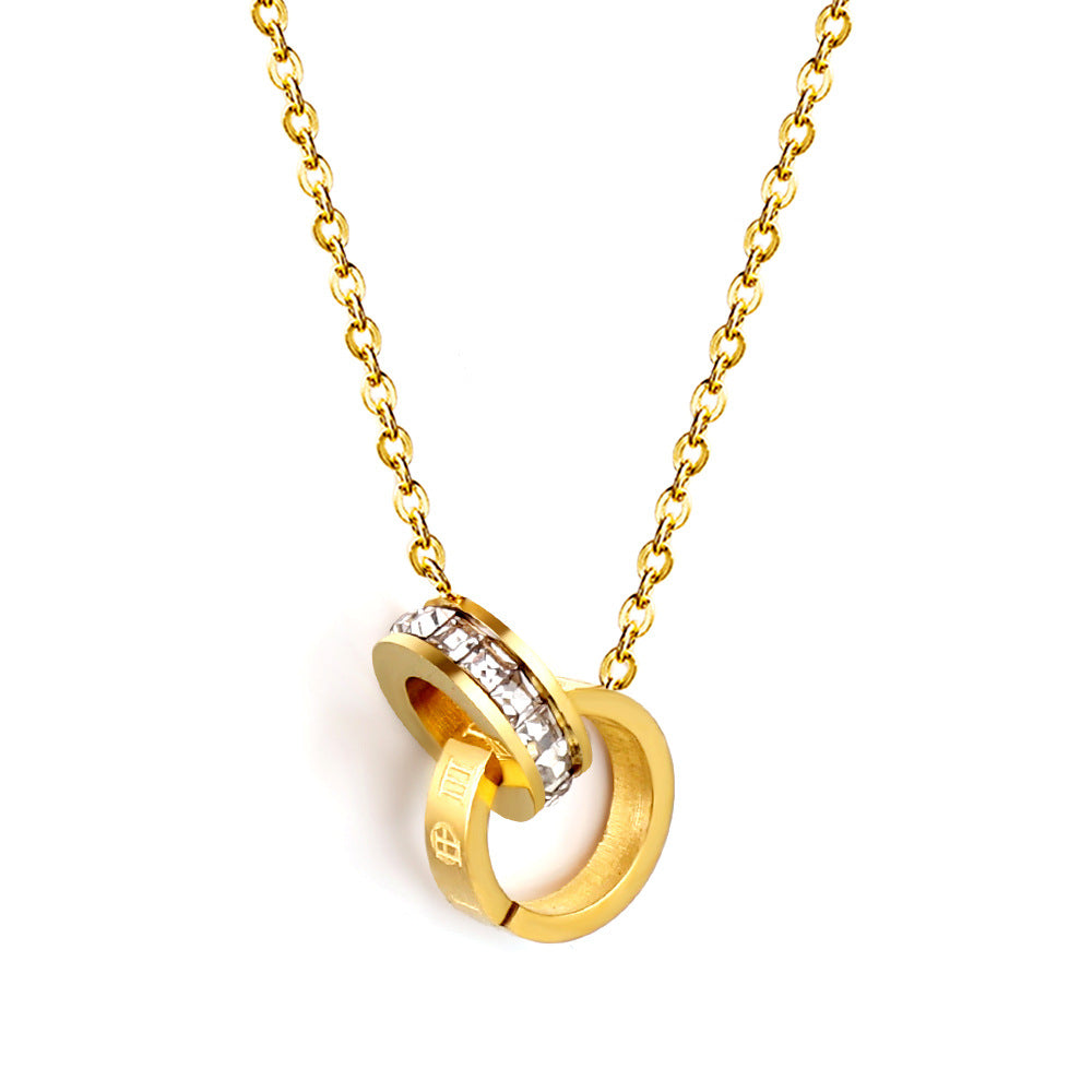 Damen elegante Halskette mit einzigartigem, geschwungenem Anhänger und funkelndem Kristall Shop Nory