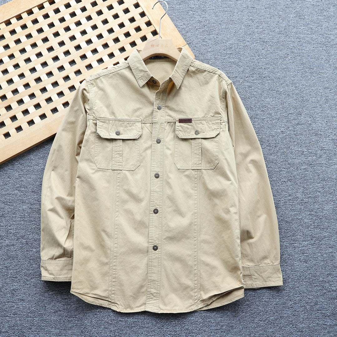 Herren Hemdjacke aus Baumwoll-Twill mit Brustklappen und Knopfleiste Shop Nory