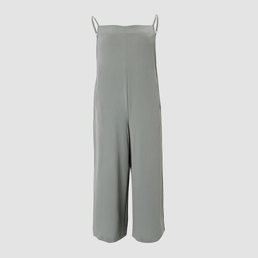 Damen Lässiger Jumpsuit mit weitem Bein und praktischen Taschen