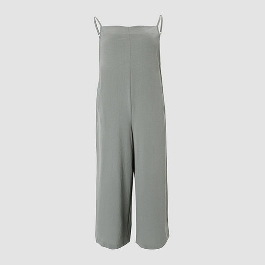 Damen Lässiger Jumpsuit mit weitem Bein und praktischen Taschen