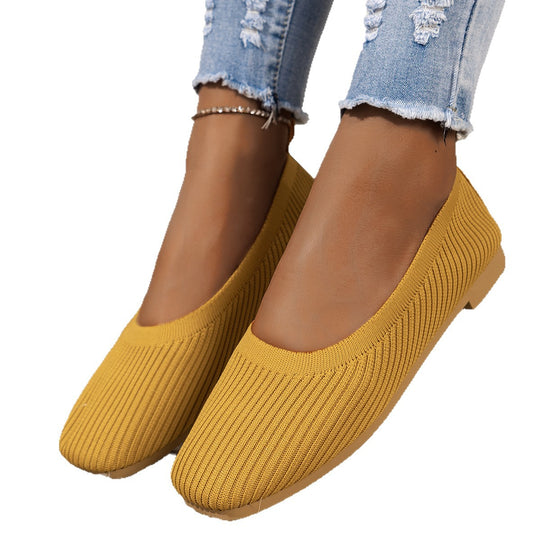 Damen Atmungsaktive Strick‑Ballerinas mit quadratischer Spitze Shop Nory