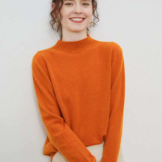 Damen weicher Feinstrick-Mockneckpullover mit Angora‑Look und legerer Silhouette Shop Nory