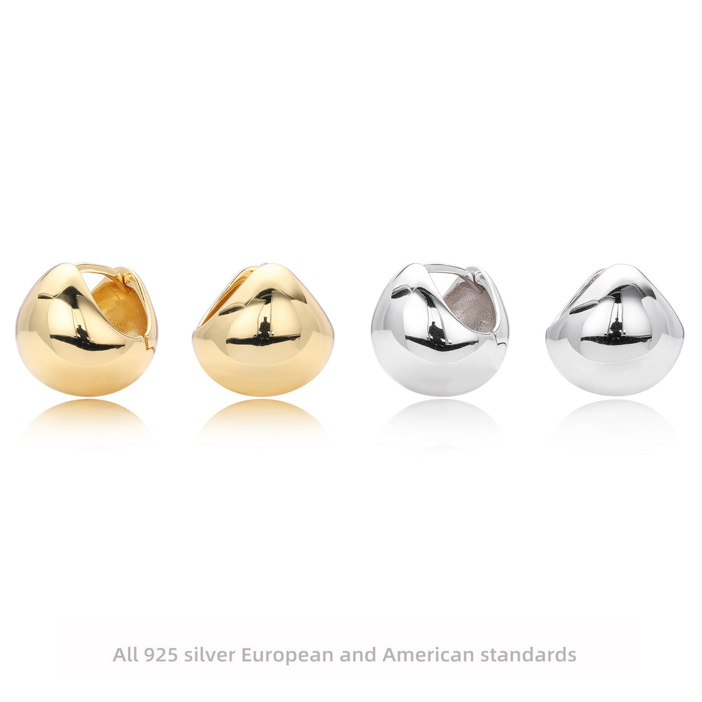 Damen Ohrstecker aus hochwertigem 925 Sterling Silber mit modernem, geschwungenem Design Shop Nory