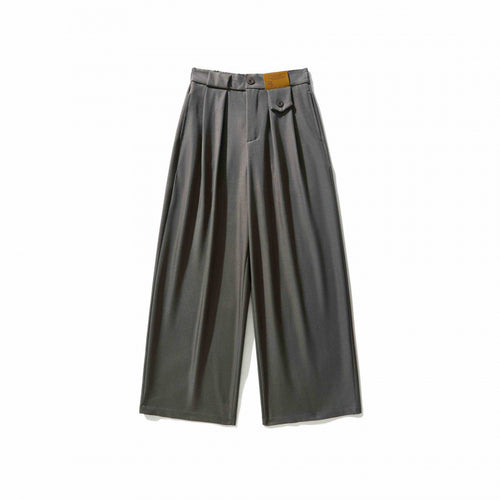 Damen Weite Culotte-Hose mit Kellerfalten, hohem Bund und dekorativem Knopfdetail Shop Nory