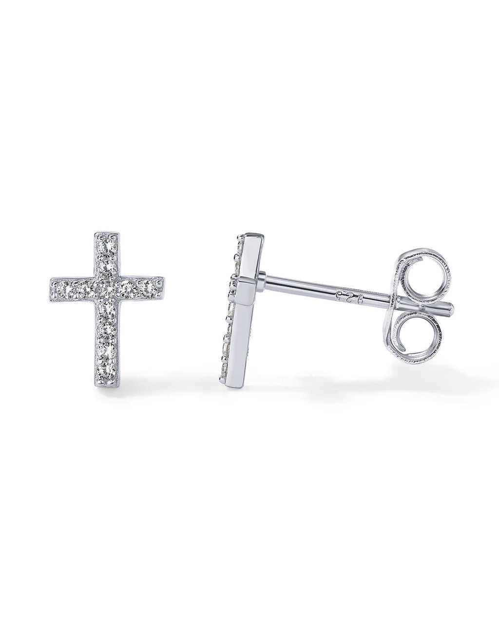 Damen Ohrstecker mit strahlendem Kreuzdesign und funkelnden Zirkonia Shop Nory
