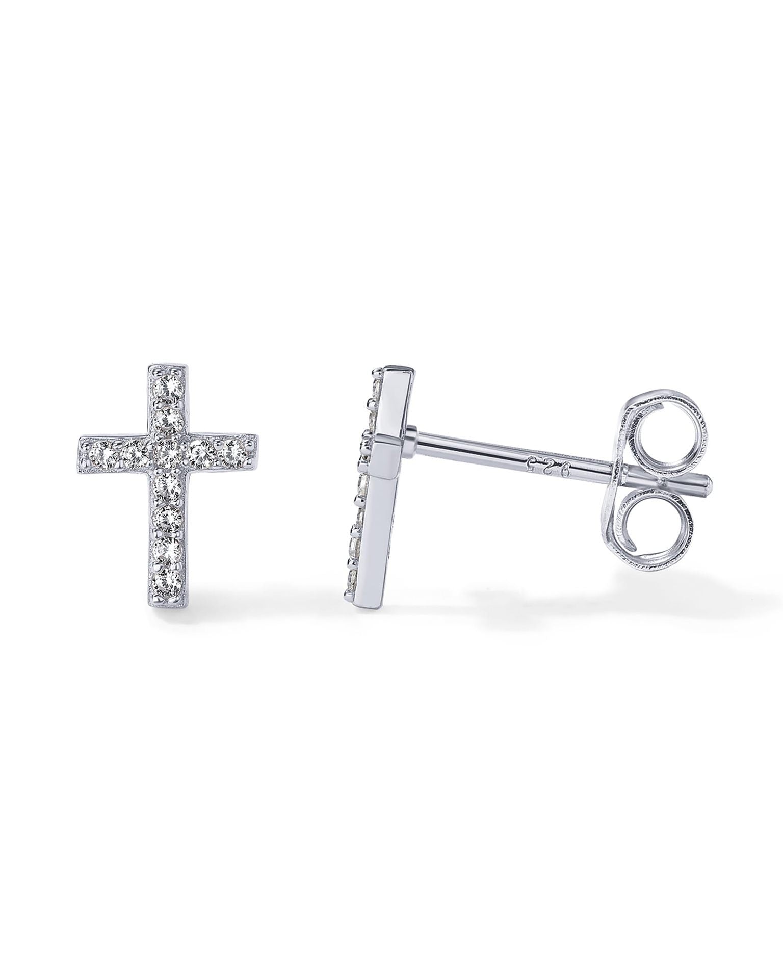 Damen Ohrstecker mit strahlendem Kreuzdesign und funkelnden Zirkonia Shop Nory
