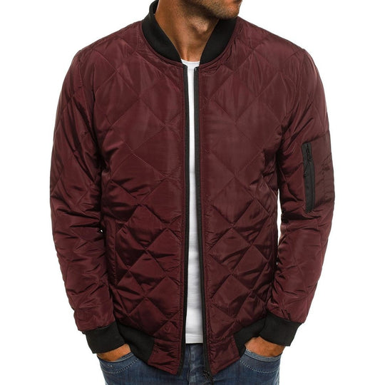 Herren leichte gesteppte Blousonjacke mit Diamantstepp, elastischen Rippbündchen und Ärmel-Reißverschlusstasche Shop Nory