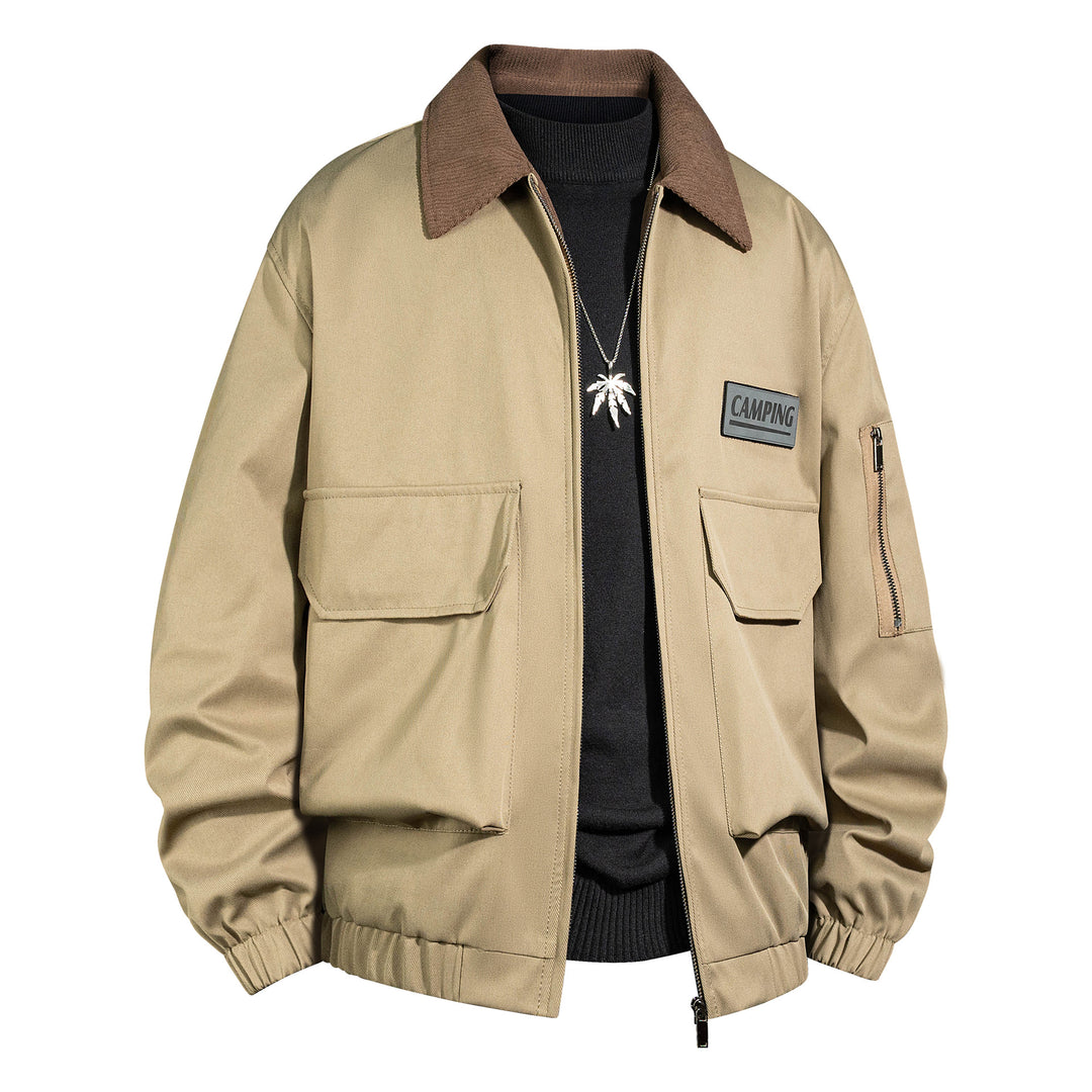 Herren Outdoor-Bomberjacke mit Cordkragen und Multifunktionstaschen Shop Nory