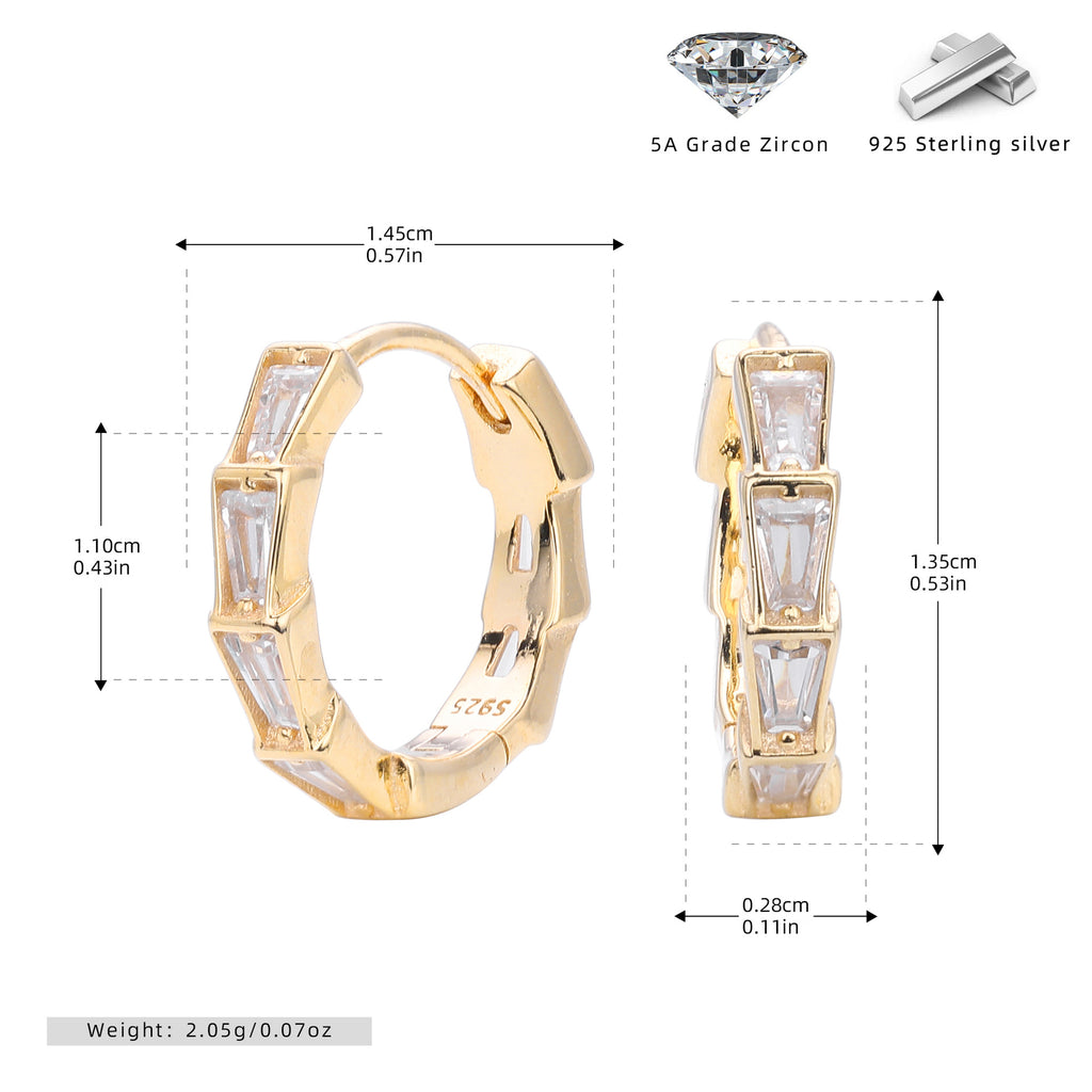 Damen Creolen mit funkelnden Zirkonsteinen aus 925 Sterling Silber Shop Nory