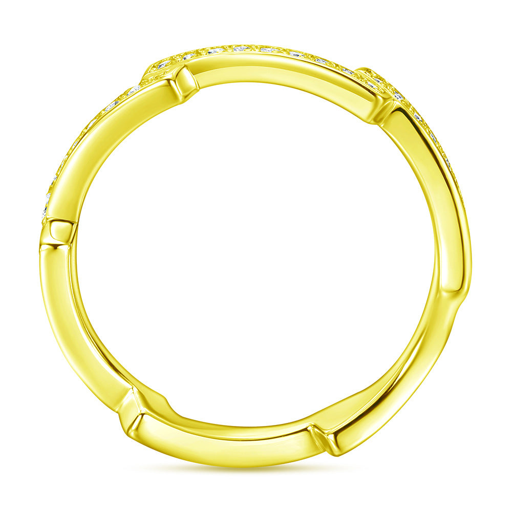 Damen modischer Zirkonia-Ring mit geschwungenem Design Shop Nory