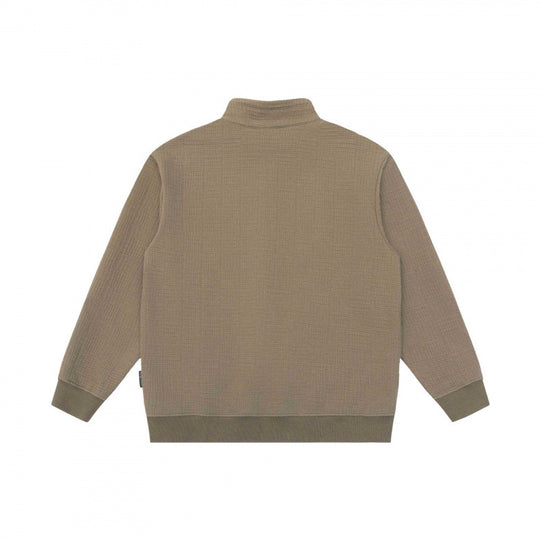 Unisex Oversize Waffelstruktur Halbzip-Pullover mit Stehkragen Shop Nory