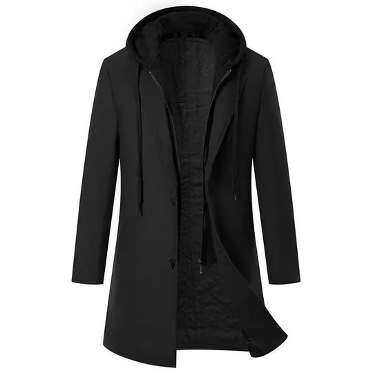 Herren Wollmix-Mantel mit herausnehmbarem Kapuzen-Innenfutter und gesteppter Isolierung Shop Nory