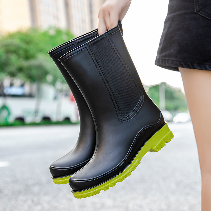 Damen Chelsea Regenstiefel aus Vollgummi mit elastischen Einsätzen und profilierter Luglaufsohle Shop Nory