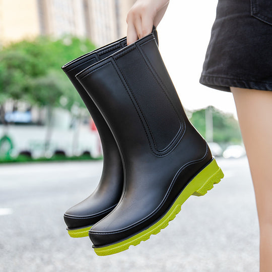 Damen Chelsea Regenstiefel aus Vollgummi mit elastischen Einsätzen und profilierter Luglaufsohle Shop Nory