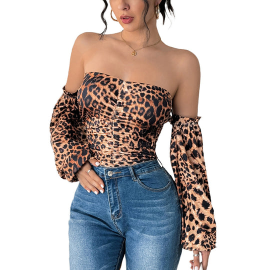Damen Schulterfreies Bustier-Top mit abnehmbaren Puffärmeln und Raffung Shop Nory