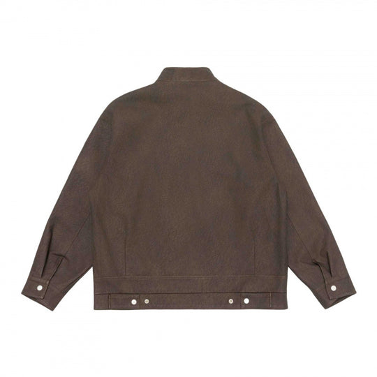 Unisex Boxy-Hemdjacke im Worker‑Stil mit Stehkragen, Frontreißverschluss und Pattentaschen Shop Nory