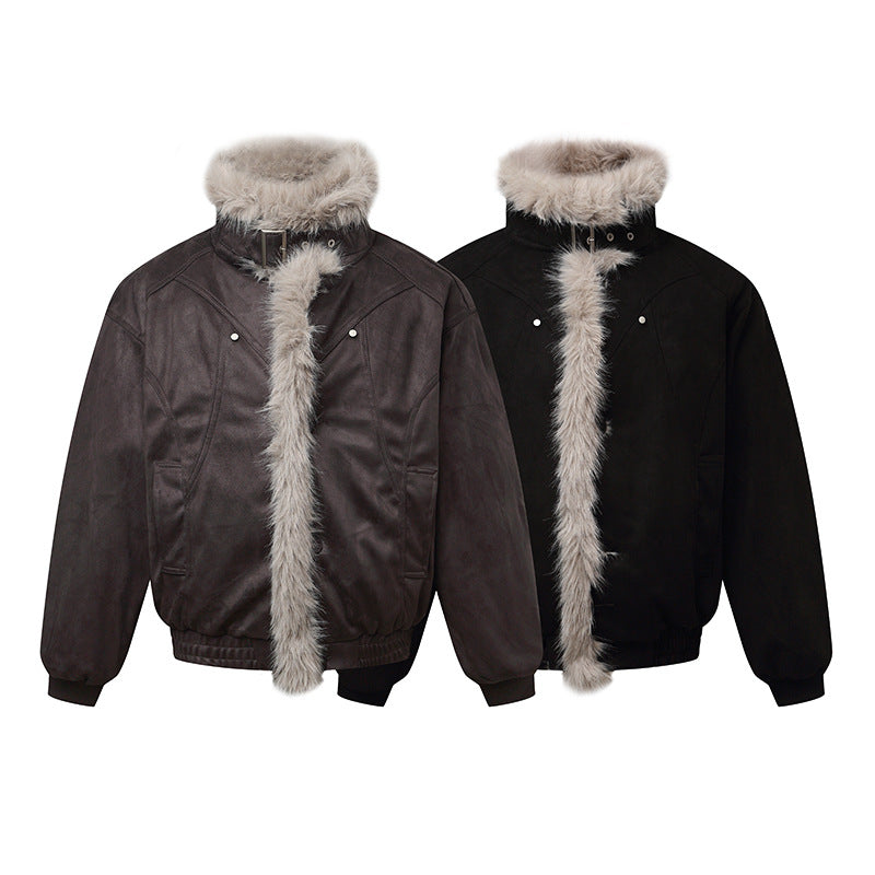 Herren Bomberjacke im Aviator‑Look mit Kunstfellbesatz und Schnallenkragen Shop Nory