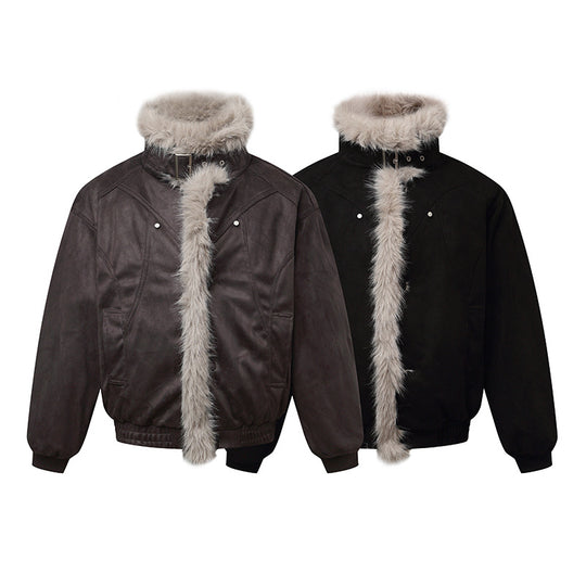 Herren Bomberjacke im Aviator‑Look mit Kunstfellbesatz und Schnallenkragen Shop Nory