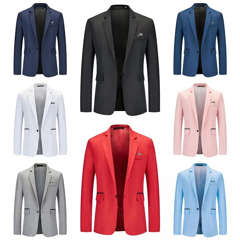 Herren Slim-Fit Smoking-Sakko mit Ein-Knopf‑Verschluss und kontrastierten Pattentaschen Shop Nory