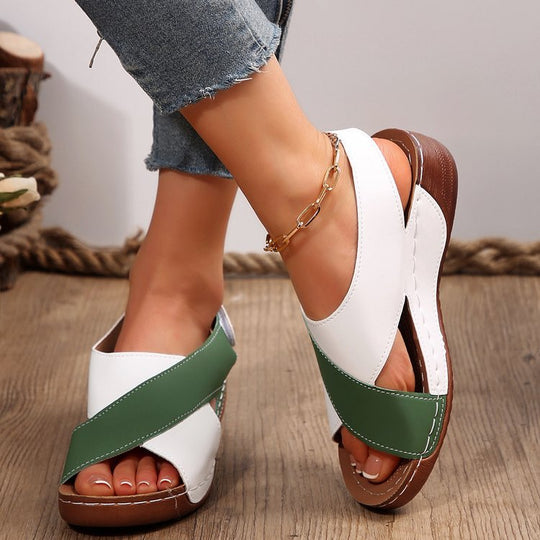 Damen Komfort-Slingback-Sandalen mit gepolstertem Fußbett und Klettverschluss Shop Nory