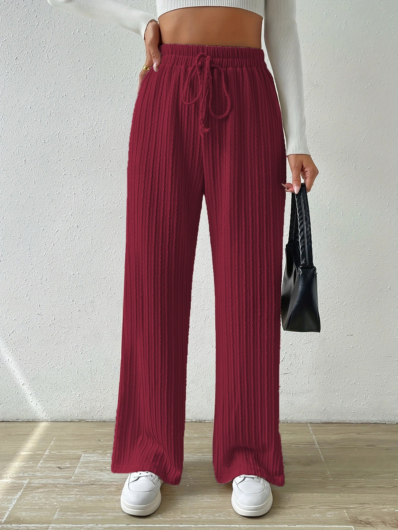 Damen Lässige Stretch-Hose mit elastischem Bund und praktischer Kordel