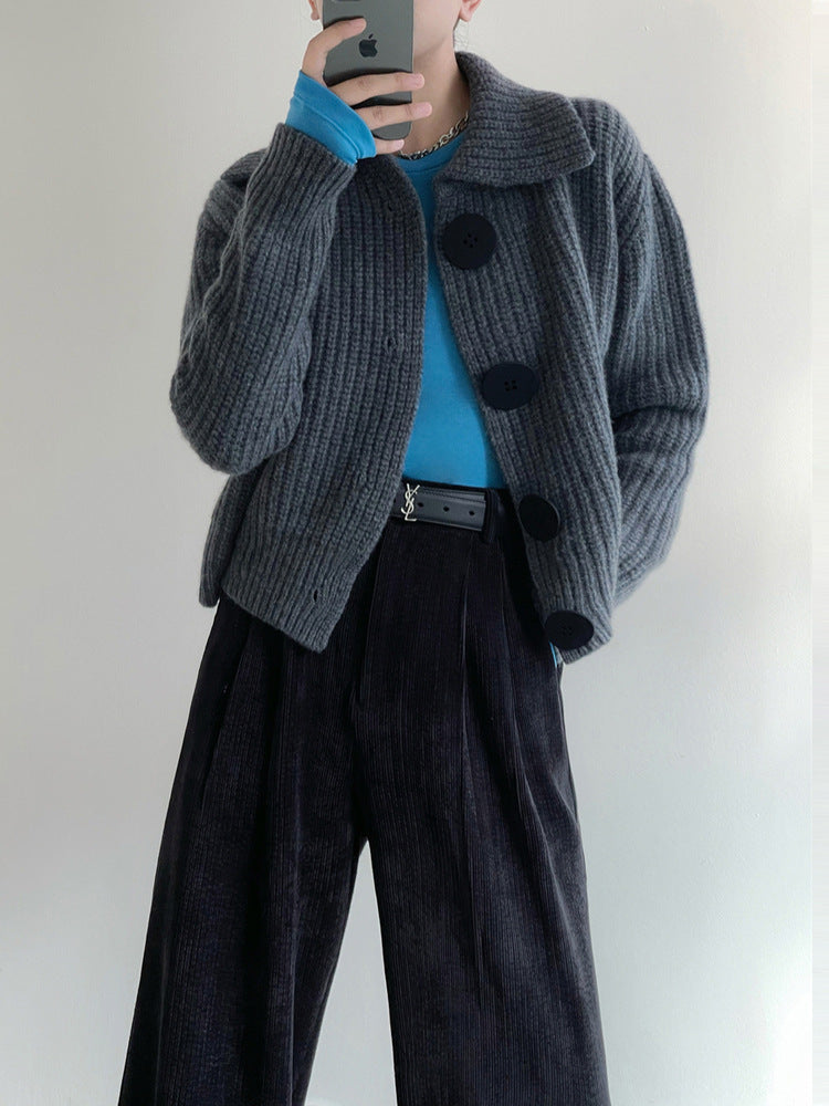 Damen Kuschelige Strickjacke mit großen Knöpfen Shop Nory