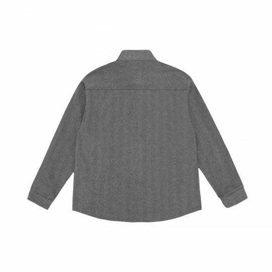 Unisex Oversize-Hemd mit kurzem Stehkragen, durchgehender Knopfleiste und strukturierter Webstruktur Shop Nory
