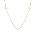 Damen elegante Perlen-Halskette mit feiner Gliederkette Shop Nory