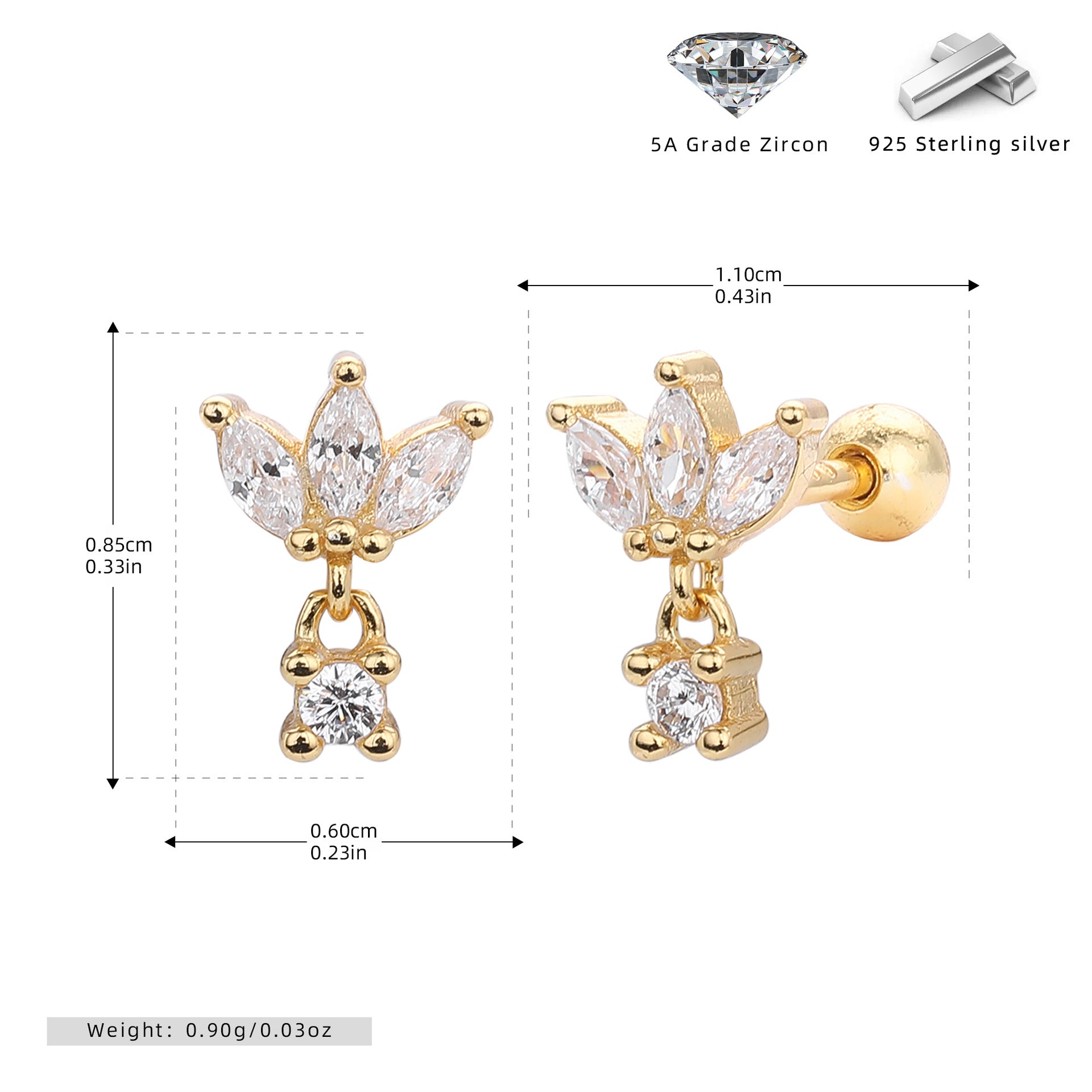 Damen Ohrhänger mit luxuriösen Zirkonsteinen und elegantem Design Shop Nory
