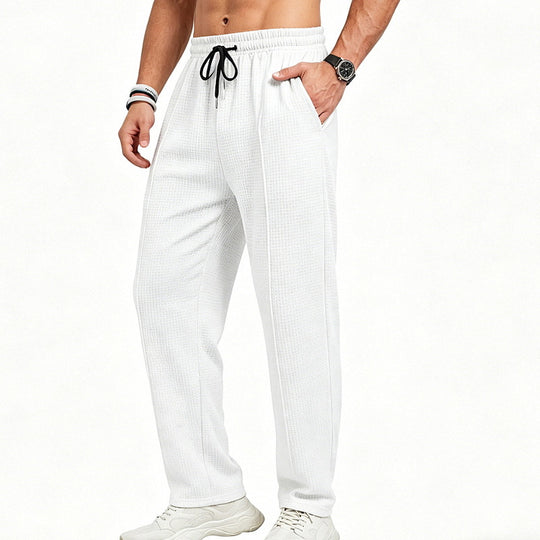 Herren Texturierte Relax-Fit Jogginghose mit Bügelfalte und Kordelzug Shop Nory